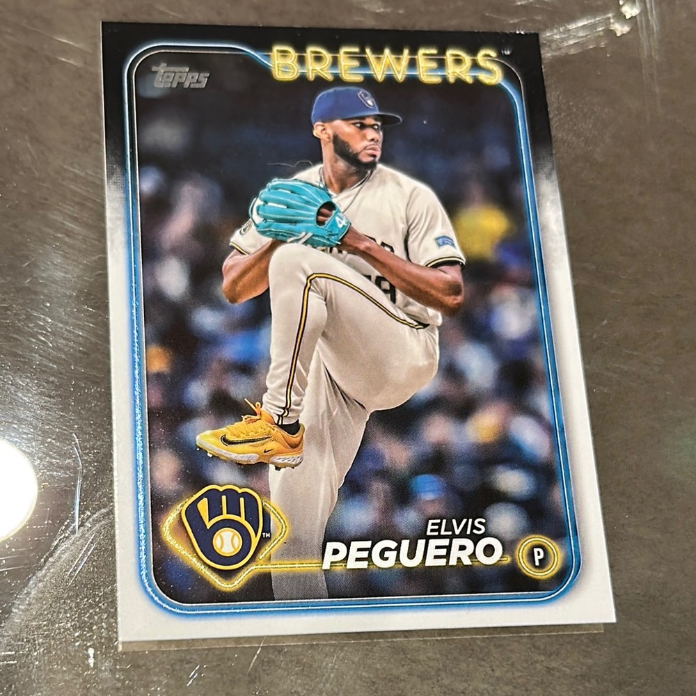 Topps Brewers Card with Blue and Gold Highlights